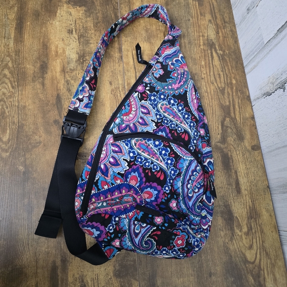 Vera Bradley Handbags - Vera Bradley Blue and Pink Paisley Crossbody Bag
